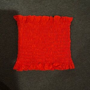 Red cropped tube top